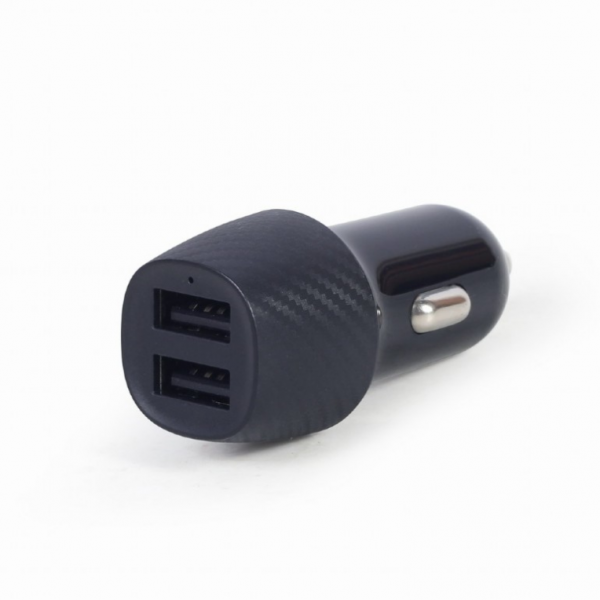 CARREGADOR DE CARRO USB GEMBIRD DE 2 PORTAS, 4,8 A, PRETO