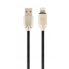 GEMBIRD 8-PIN RUBBER DATA AND CHARGING CABLE, 1 M, BLACK