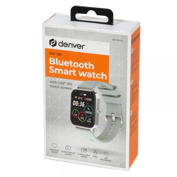 Denver SW-181 Smartwatch BT 1,7" FC PA OS IP67 Gre