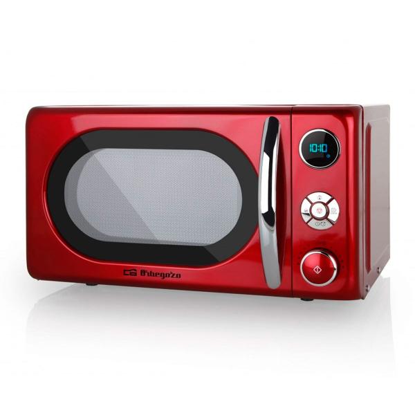 Orbegozo Mig2042 700w Digital Microwave With 20-Liter Capacity Grill And Red And Silver Design
