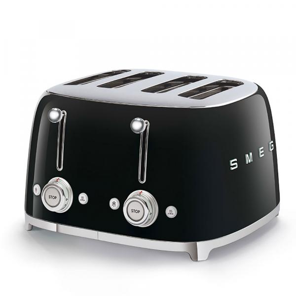 Smeg Toaster 4X4 50´style schwarz tsf03bleu