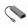 GEMBIRD USB-C GIGABIT NETWORK ADAPTER WITH 3-PORT USB 3.1 HUB
