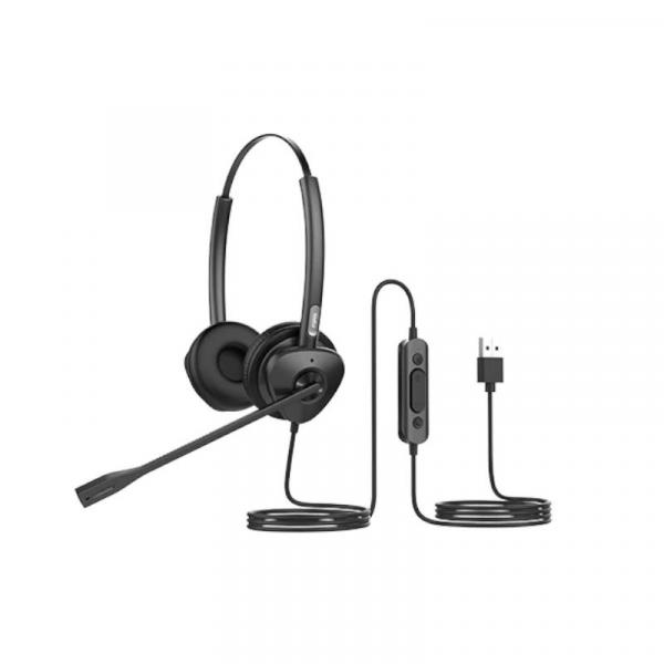Fones de ouvido duplos Fanvil HT302-U, porta USB, ENC