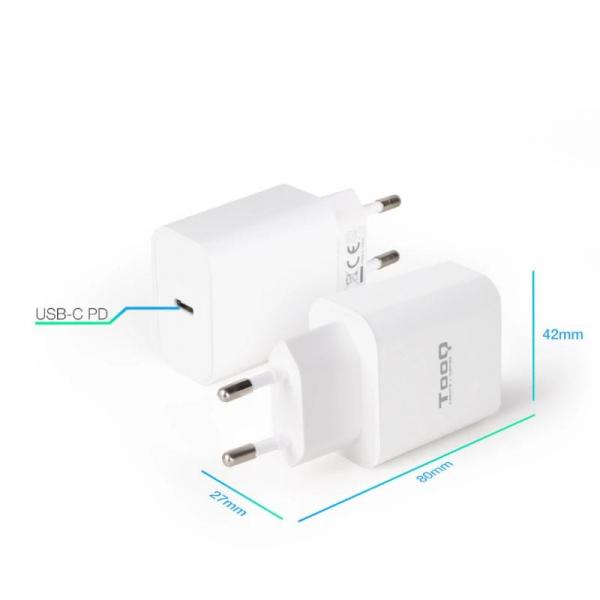 Tooq USB-C PD3.0 20W White Wall Charger
