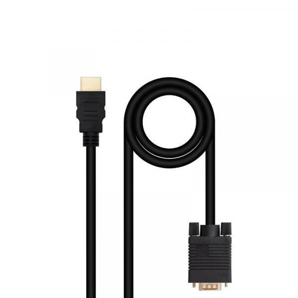 Nanocable Convertisseur HDMI vers VGA MM, 1,8 m Noir