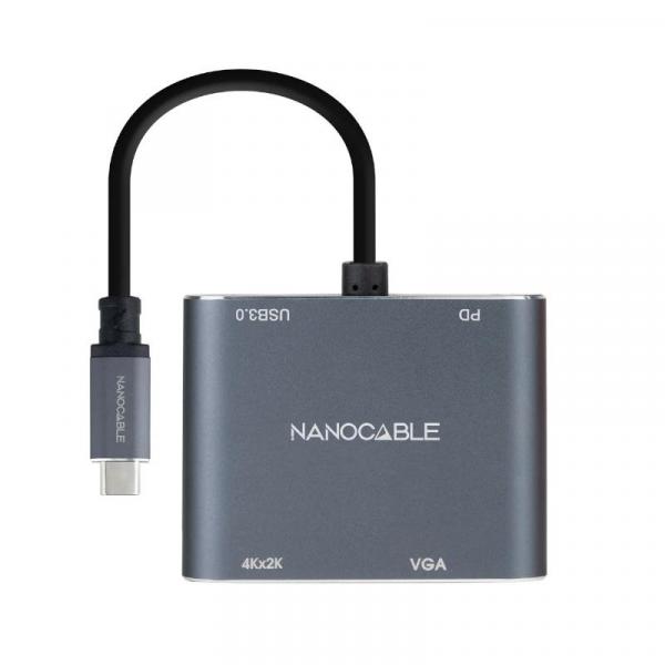 Conversor nanocabo USB-C para HDMI/VGA/USB3.0/PD