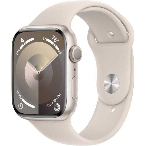 Smartwatch Apple Watch 9 Cassa in alluminio 45mm cinturino sportivo Starlight M/L EU