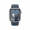 Apple Watch Serie 9 mr903ql/a 41 mm silbernes Aluminiumgehäuse mit sturmblauem Sportarmband S/M GPS