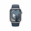 Apple watch série 9 mrhv3ql/a 41MM boîtier en aluminium argenté avec bracelet sport bleu tempête S/M cellul