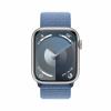 Apple Watch Series 9 mrmj3ql/a 45 mm silbernes Aluminiumgehäuse mit winterblauem Sport-Loop-Mobiltelefon