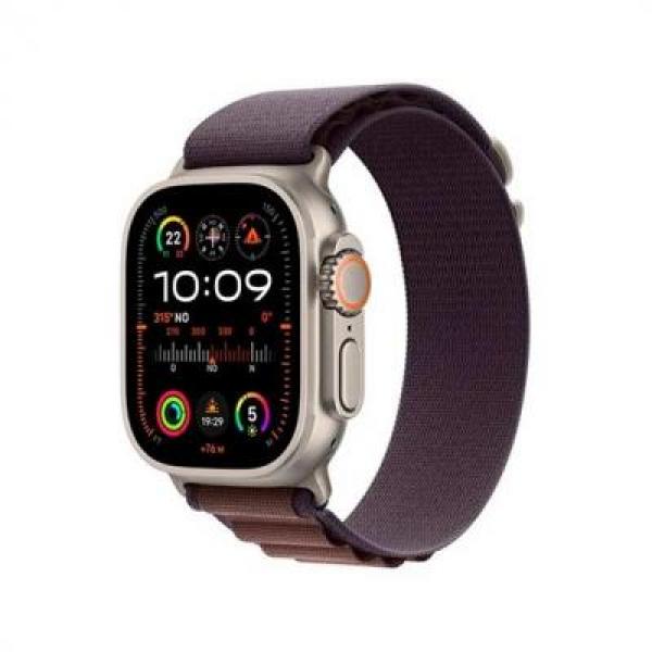 Apple Watch Ultra 2 mret3ty/a 49 mm Titan mit Indigo-Alpin-Schleife