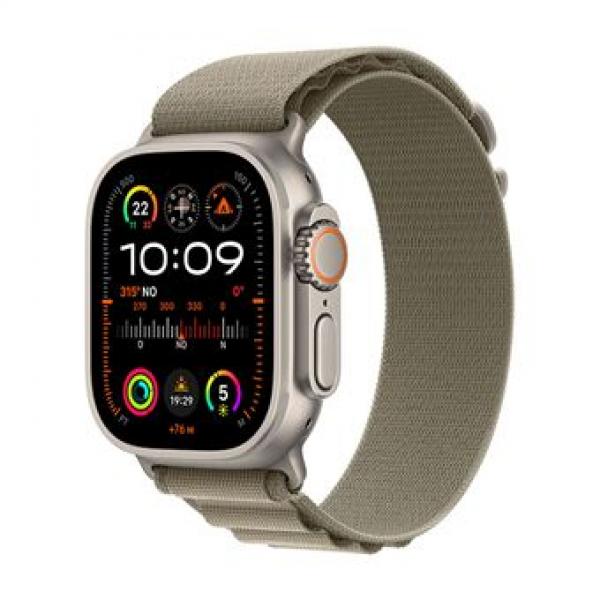 Apple watch ultra 2 mrey3ty/a 49MM titanium case with olive alpine loop