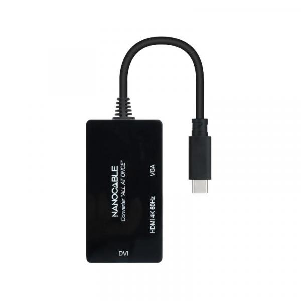 Nanocable USB-C-zu-HDMI/DVI/VGA-Konverter 20 cm