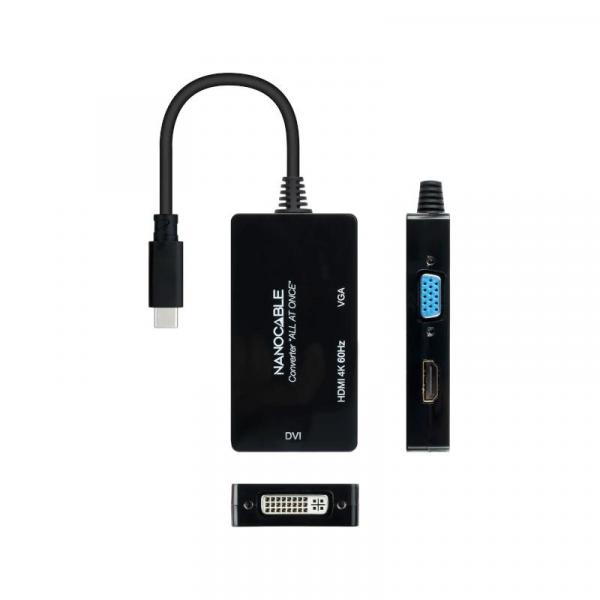 Convertisseur Nanocâble USB-C vers HDMI/DVI/VGA 20 cm