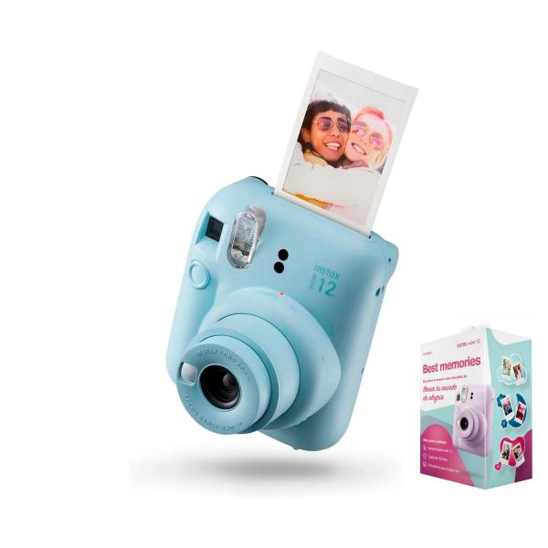 Fujifilm Kit Best Memories Instax Mini 12 Blu Pastello / Fotocamera Istantanea