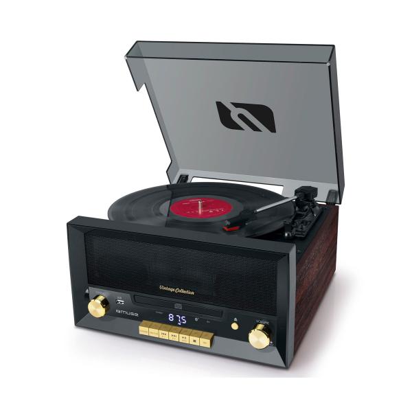 Muse Mt-112 W Wood / Record Player With FM Radio And Speakers