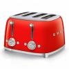 Smeg toaster 4X4 50´style RED tsf03rdeu