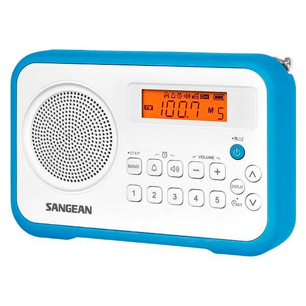 Sangean Prd18 B-a Azul, Blanco / Radio Despertador Portátil