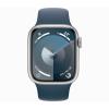Apple Watch Series 9 GPS 41 mm Bracelet sport en aluminium argent et bleu (bleu orage) MR903QL/A - Taille S/M