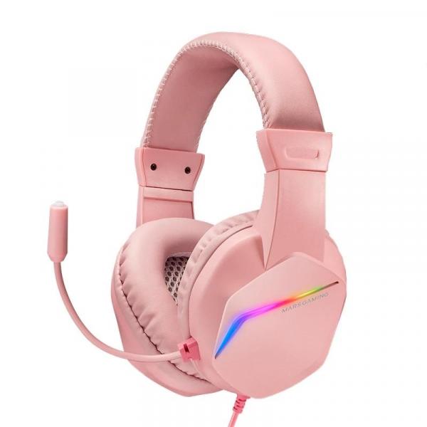 MARS GAMING Headphone+mic MH122 Pink