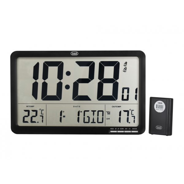 RADIO CONTROLLED DIGITAL WALL CLOCK WITH EXTERNAL