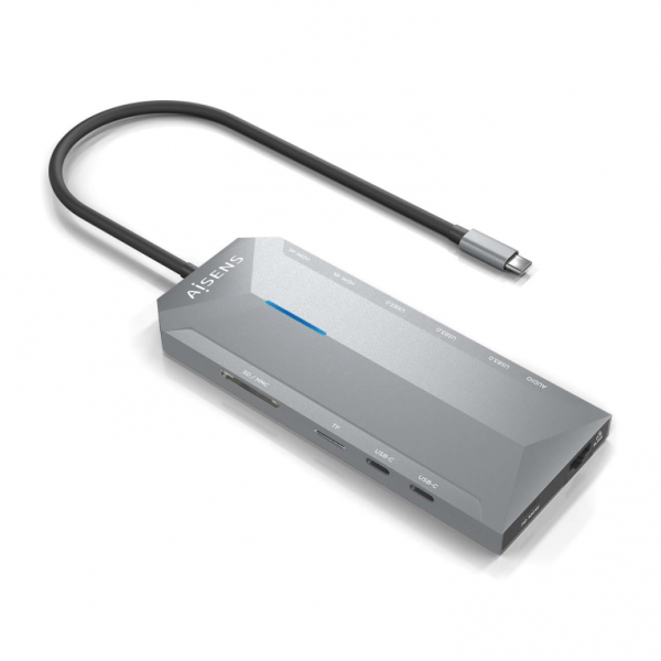 DOCK USB-C AISENS 12 EN 1 2XHDMI 1XRJ45 3XUSB-A 2XUSB-C 1XUSB-C AUDIO 15CM