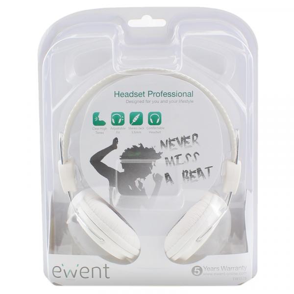 Fones de ouvido EWENT EW3578 Pro brancos