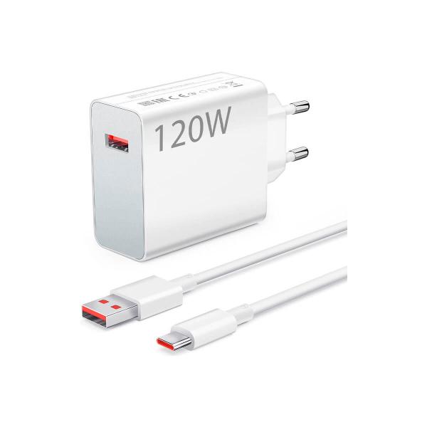 Xiaomi Charging Combo 120W Chargeur rapide USB-A + Câble de données USB-C Blanc MDY-13-EE