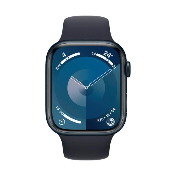 Apple Watch Series 9 GPS + Cellular 41 mm Bracelet Sport Aluminium et Noir (Minuit) MRHR3 - Taille S/M