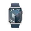 Apple Watch Series 9 GPS + Cellular 41 mm Aluminum Silver and Blue Sports Strap (Storm Blue) MRHW3 - Size M/L