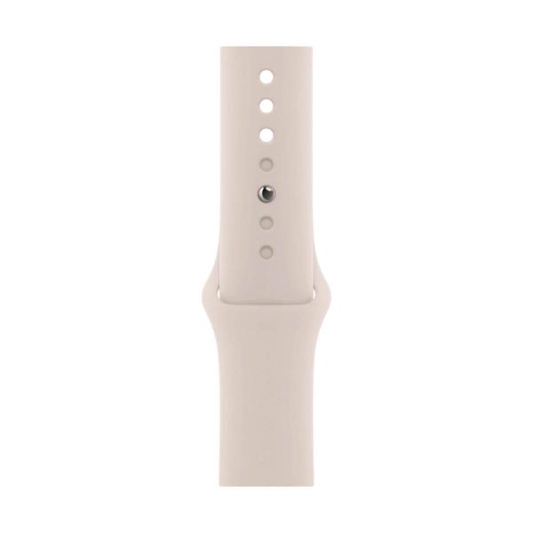 Apple Watch Series 9 GPS + Cellular 45 mm Bracelet Sport Aluminium et Blanc (Starlight) MRM93 - Taille M/L