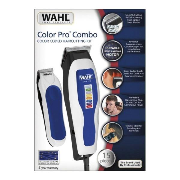 Máquina de cortar cabelo + aparador Wahl Color Pro / com fio / 9 acessórios