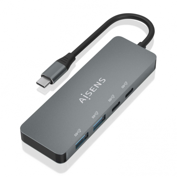 AISENS HUB USB 3.2 GEN2 10G USB-C/M-2XUSB-C/H-2XUSB-A/H 15CM CINZA