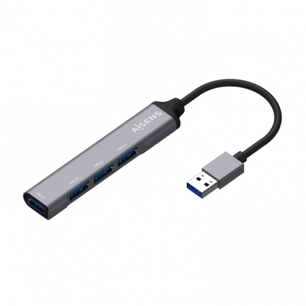 AISENS HUB USB 3.0 ALLUMINIO TIPO A M-4XTYPE AH 10CM GRIGIO