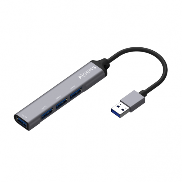 AISENS HUB USB 3.0 ALUMINUM TYPE A M-4XTYPE AH 10CM GRAY