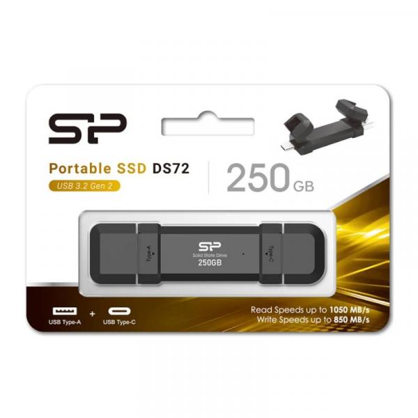 SP SSD externe DS72 250 Go USB A+C 3.2 Gen 2