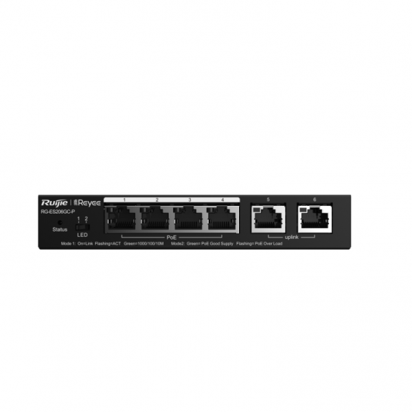 SCHALTER RUIJIE REYEE RG-ES206GC-P 5-PORT 10/100 MBit/s DESKTOP-SCHALTER