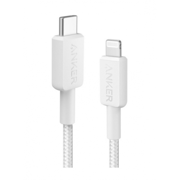 ANKER 322 USB-C-auf-Lightning-Kabel, geflochtenes Kabel, 0,9 m, Weiß