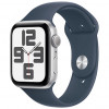 Apple Watch SE (2023) aluminio plateado 44 mm 4G Correa deportiva azul tormenta Talla S/M DE