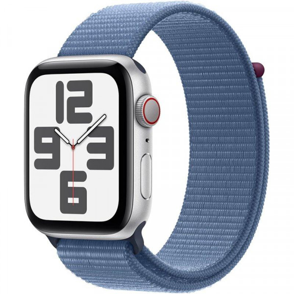 Apple Watch SE (2023) alluminio argento 44 mm anello sportivo blu invernale DE