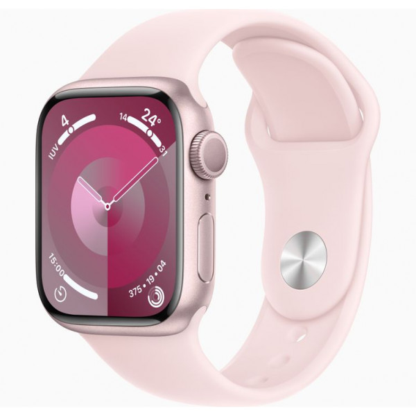 Montre connectée Apple Watch 9 Boîtier Alu Rose 41mm bracelet sport Rose Clair S/M EU