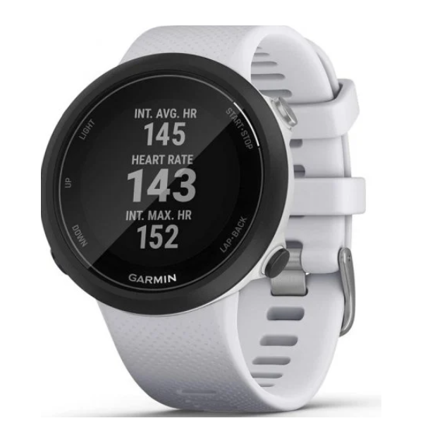 Montre intelligente Garmin Swim 2 noire avec bracelet en pierre blanche 42 mm conçue pour  5ATM GPS