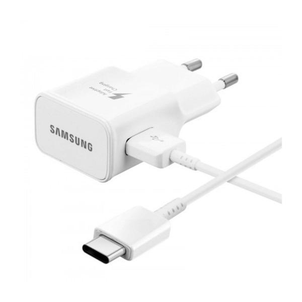 Original Samsung fast charging type C network charger (EP-TA20EWE + EP-DG950CBE) 2A (15W) with White blister