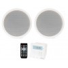 Fonestar Ks-06 White Pair of Wireless Wall or Ceiling Speakers with Remote Control and Bluetooth Receiver