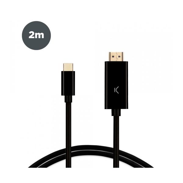 Ksix Bxhdmi60n Schwarz / USB-C-Kabel (m) zu HDMI (m) 2 m