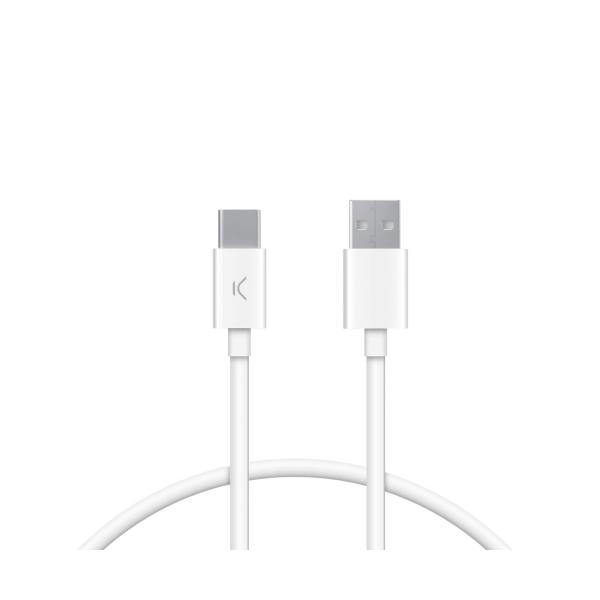 Ksix Bxcuc03bl White / Cable Usb-c (m) To Usb-a (m) 1 Meter