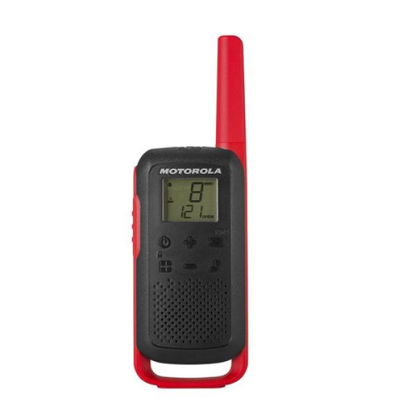 Motorola Talkabout T62 Walkie Talkies vermelho 8km painel LCD de 16 canais