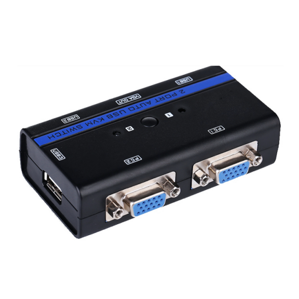SWITCH KVM USB VGA AISENS 1U-2PC+CAVO NERO