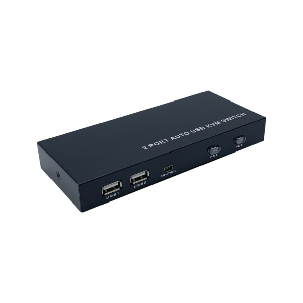 AISENS HDMI 4K60HZ USB KVM SWITCH 1U-2PC WITH POWER BLACK