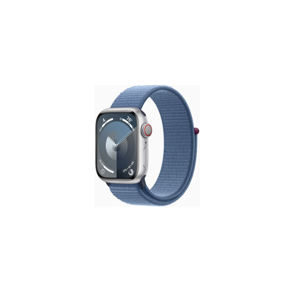 Apple Watch Series 9 argent aluminium 41mm 4G bleu hiver boucle sport DE